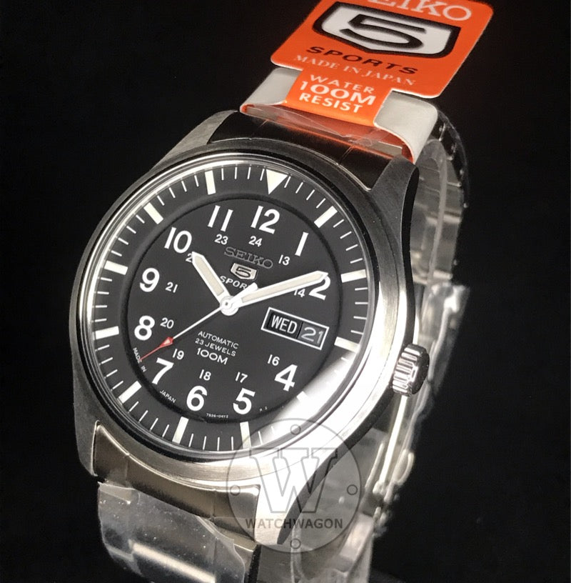 Seiko SNZG13J1 Japan Made Automatic Military Field Watch Steel Bracelet Case width 42mm snzg13