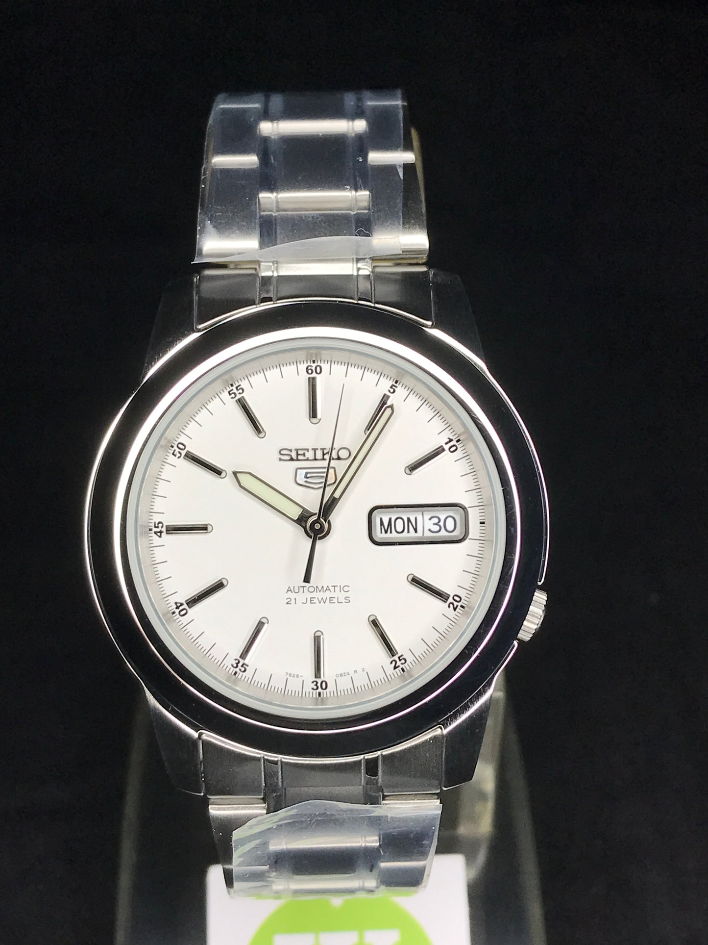 Seiko 5 Sports SNKE49K1 White Dial Automatic Steel Bracelet Gents Watch Case Width 38.50 mm SNKE49 SNKE49K