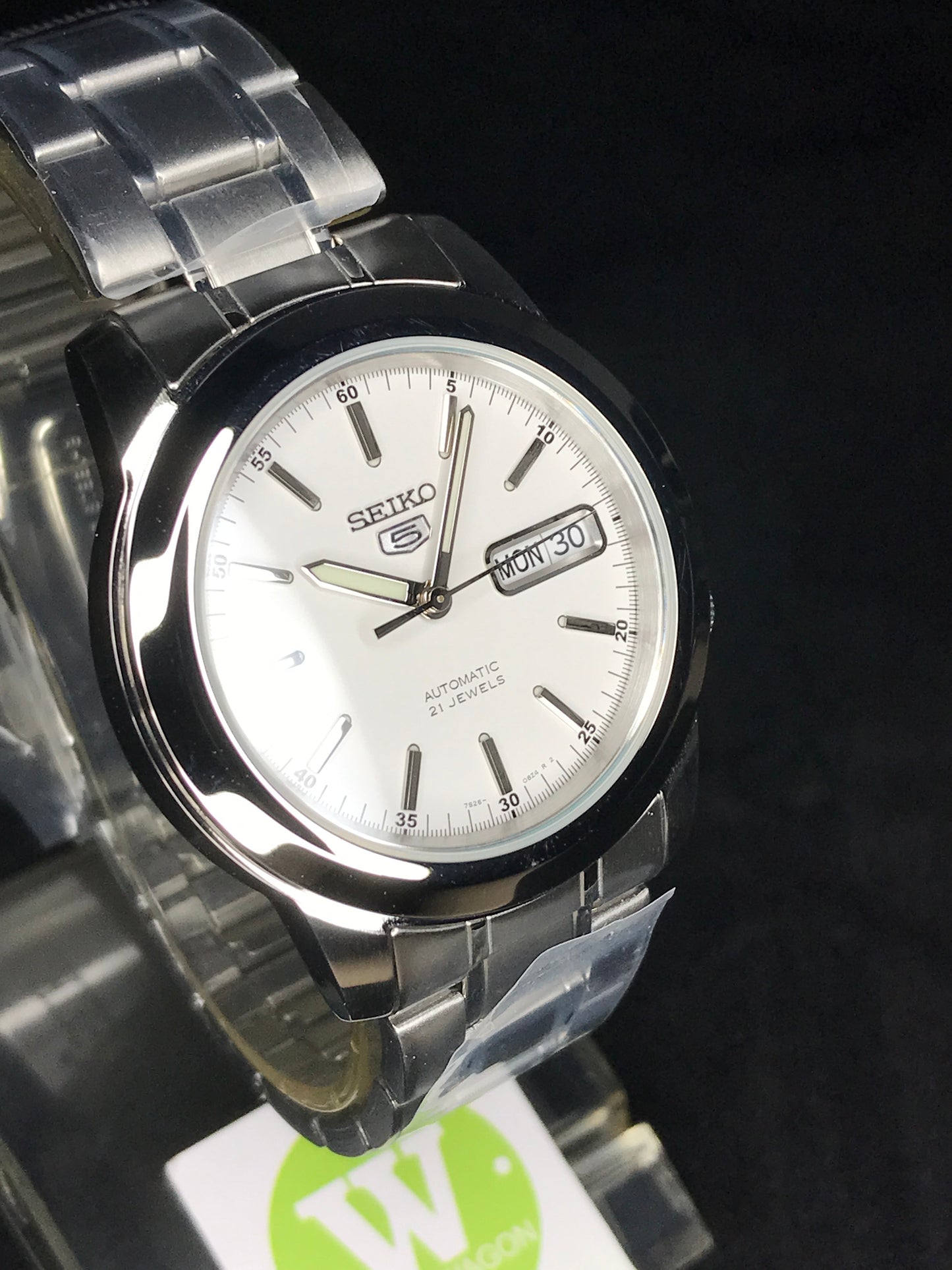 Seiko 5 Sports SNKE49K1 White Dial Automatic Steel Bracelet Gents Watch Case Width 38.50 mm SNKE49 SNKE49K