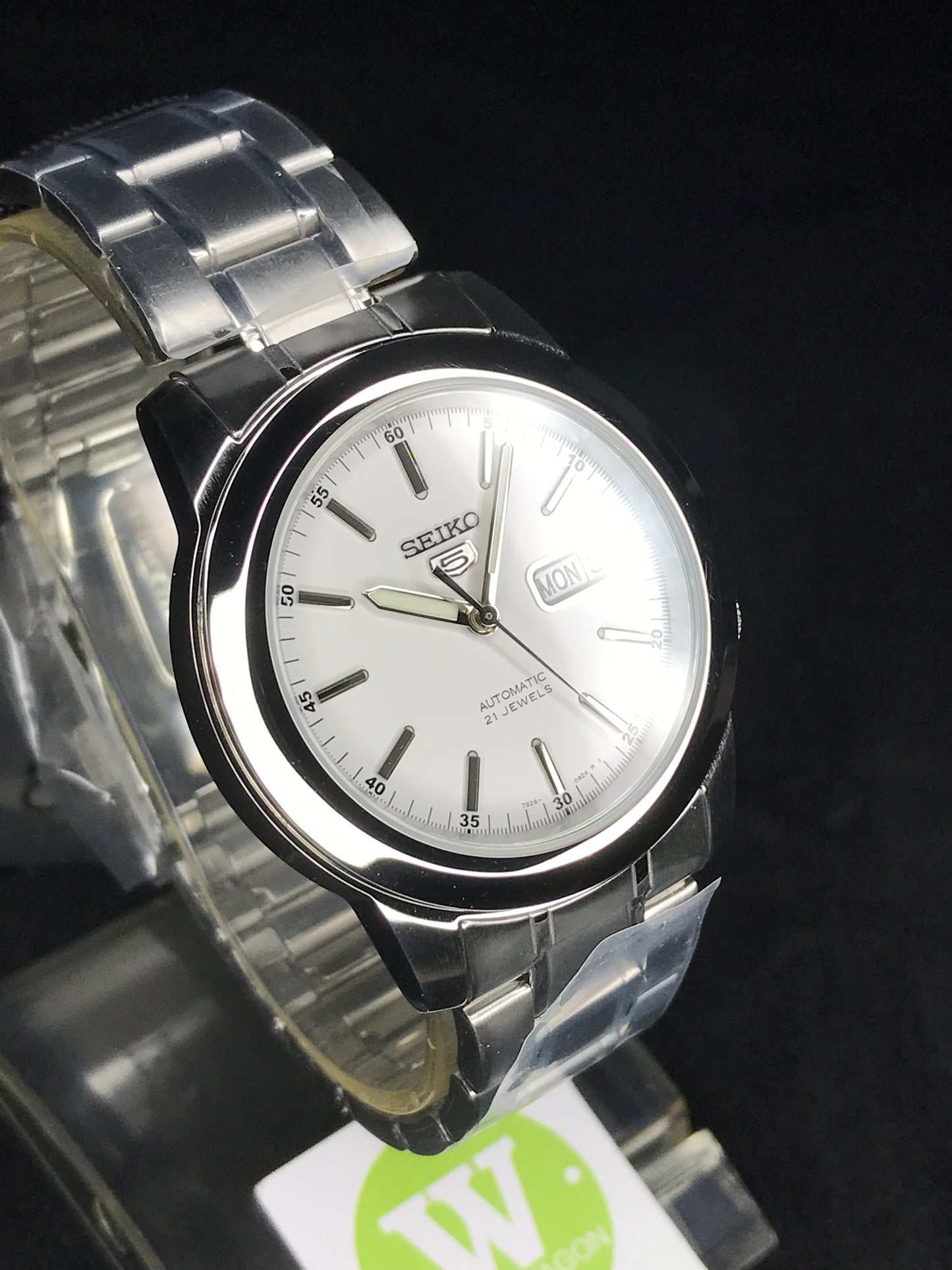 Seiko 5 Sports SNKE49K1 White Dial Automatic Steel Bracelet Gents Watch Case Width 38.50 mm SNKE49 SNKE49K