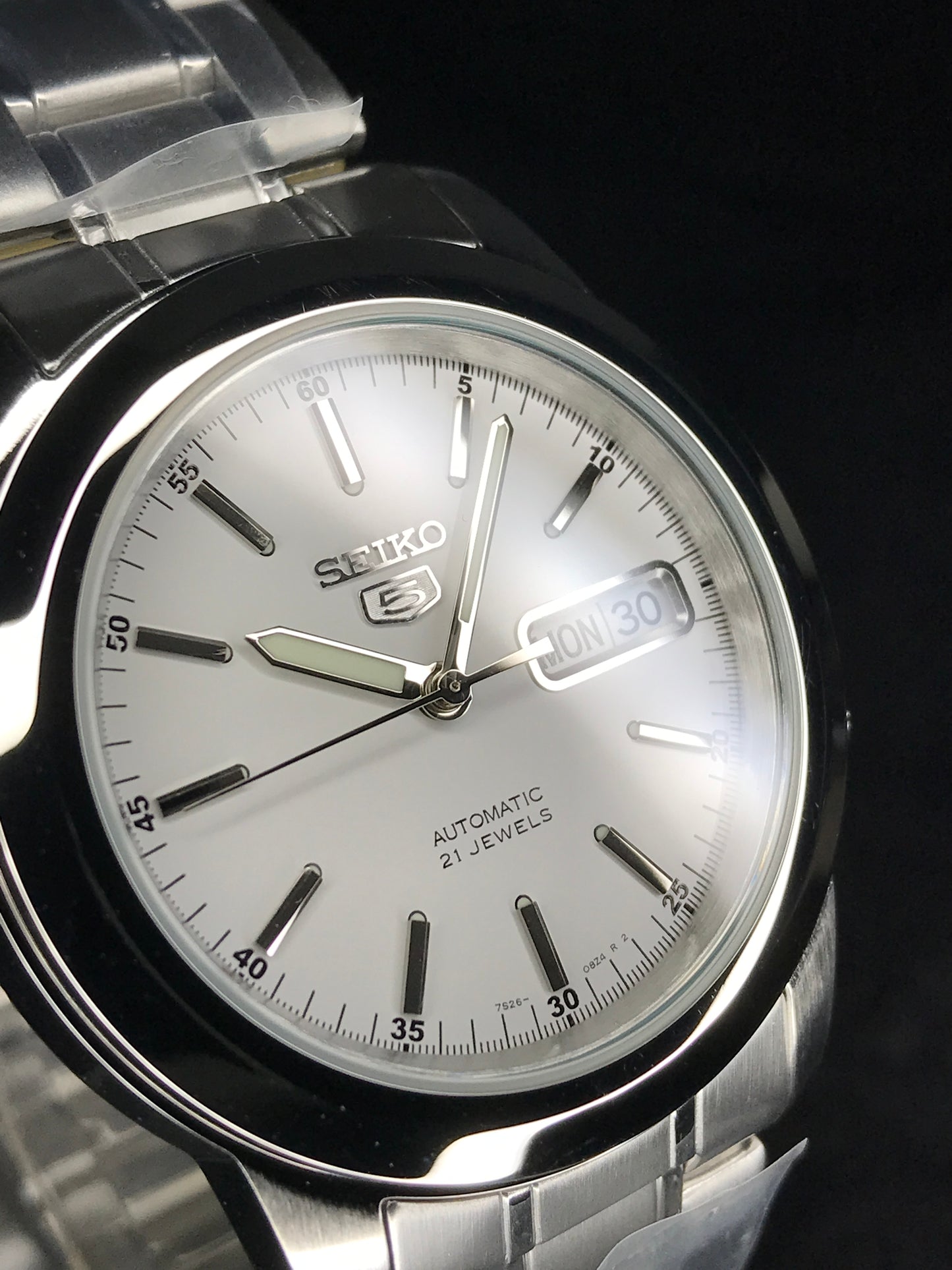 Seiko 5 Sports SNKE49K1 White Dial Automatic Steel Bracelet Gents Watch Case Width 38.50 mm SNKE49 SNKE49K