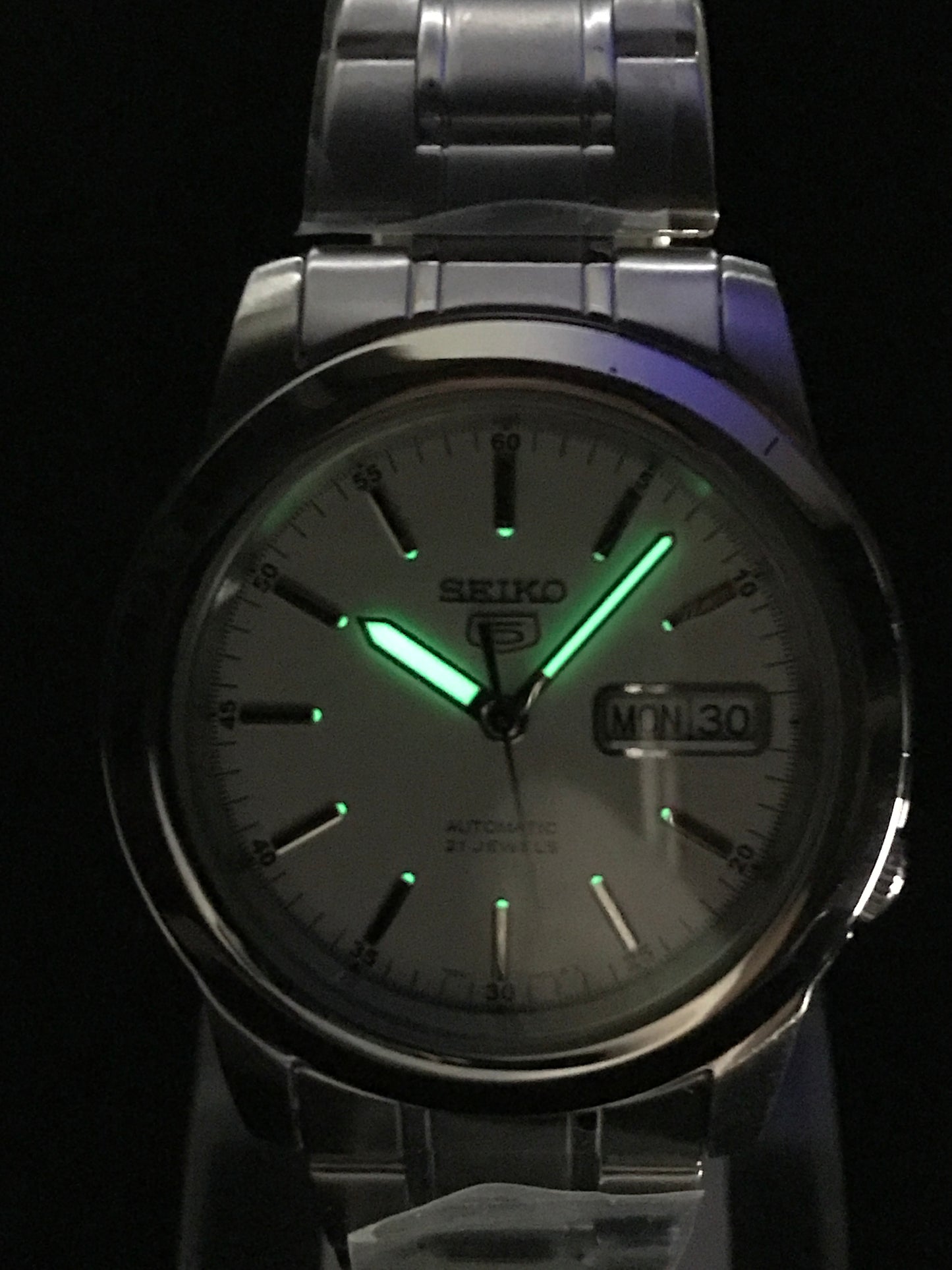 Seiko 5 Sports SNKE49K1 White Dial Automatic Steel Bracelet Gents Watch Case Width 38.50 mm SNKE49 SNKE49K