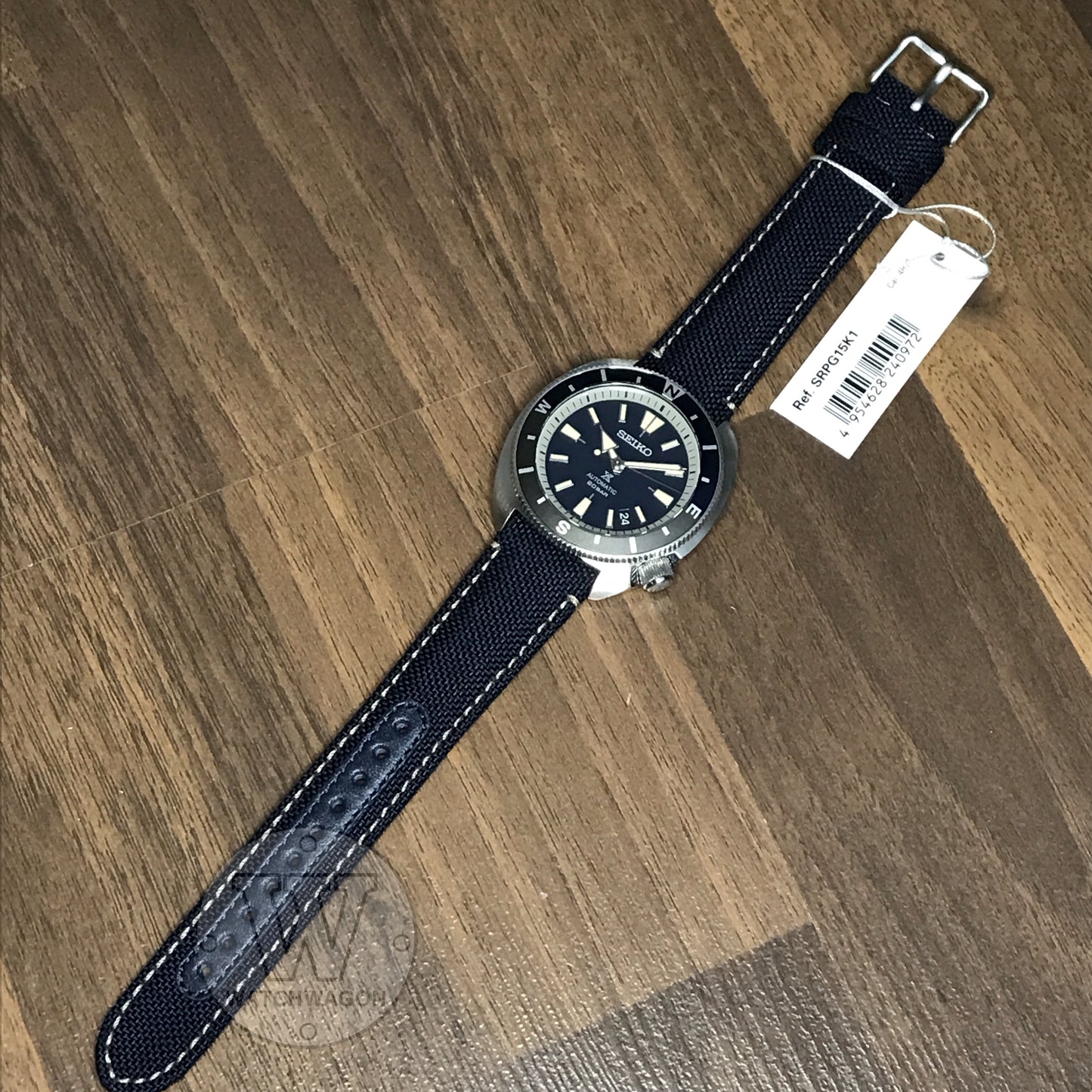 Seiko Prospex SRPG15K1 Land Tortoise 200m Water Resistant Sapphire Crystal Blue Dial Blue Polyester Strap Gents Watch