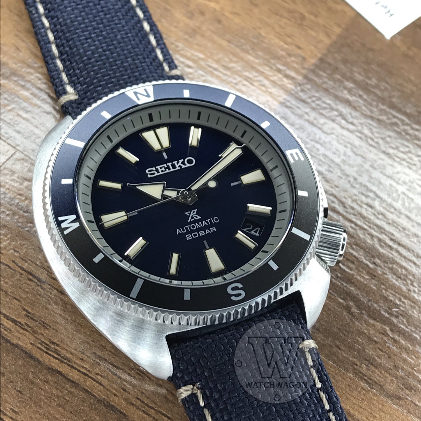 Seiko Prospex SRPG15K1 Land Tortoise 200m Water Resistant Sapphire Crystal Blue Dial Blue Polyester Strap Gents Watch