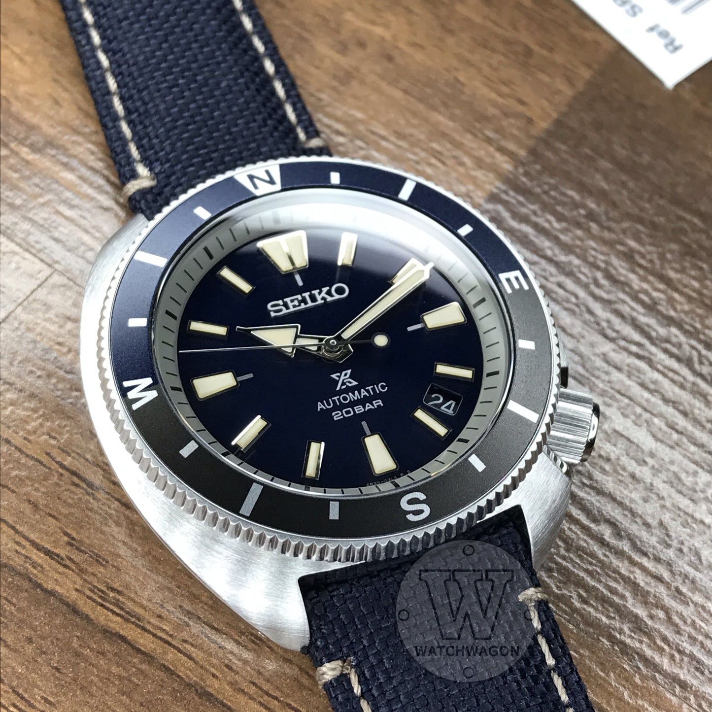 Seiko Prospex SRPG15K1 Land Tortoise 200m Water Resistant Sapphire Crystal Blue Dial Blue Polyester Strap Gents Watch