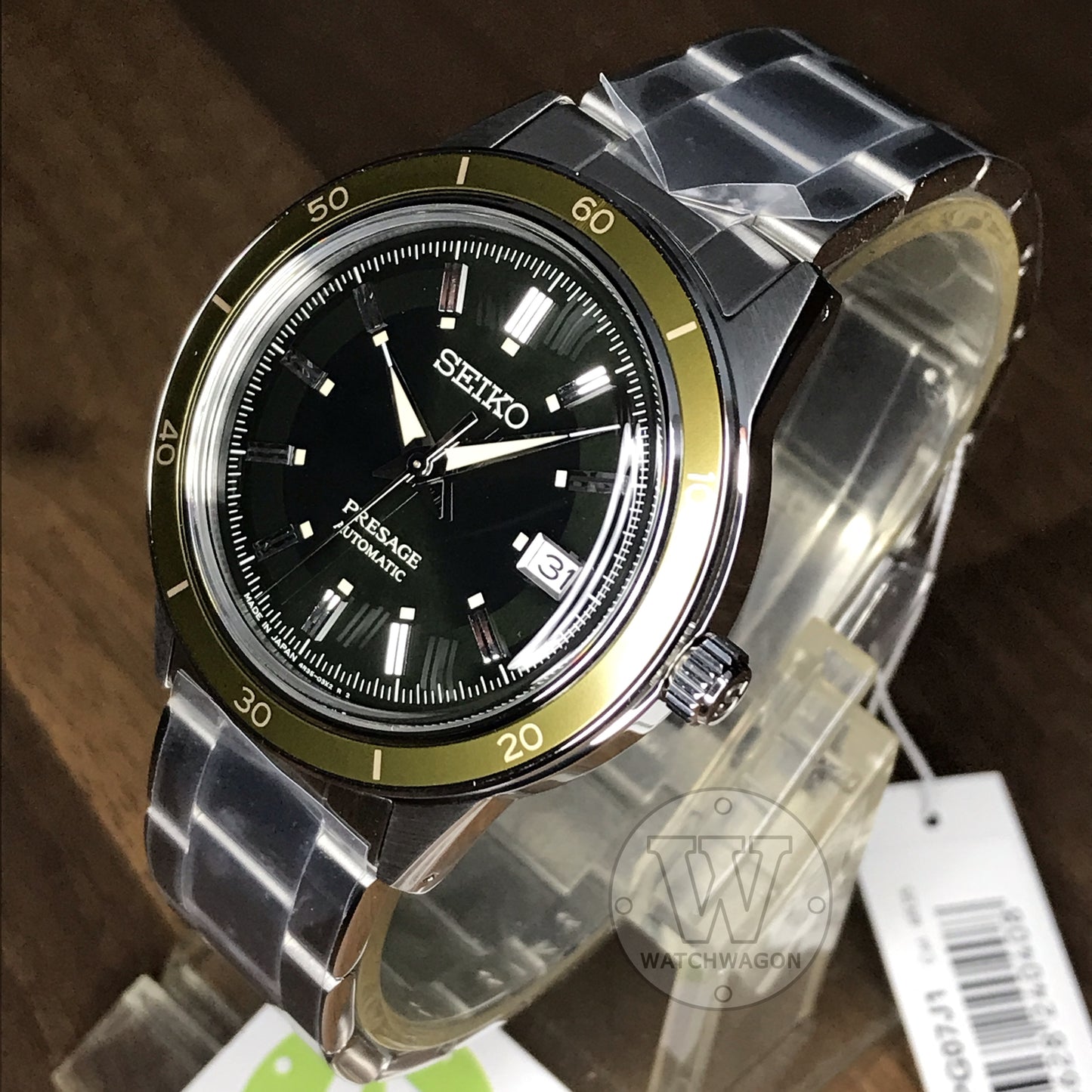 Seiko Presage SRPG07J1 Made in Japan Automatic Gents Dress Watch Dark Green Dial Stainless Steel Bracelet SRPG07J SRPG07