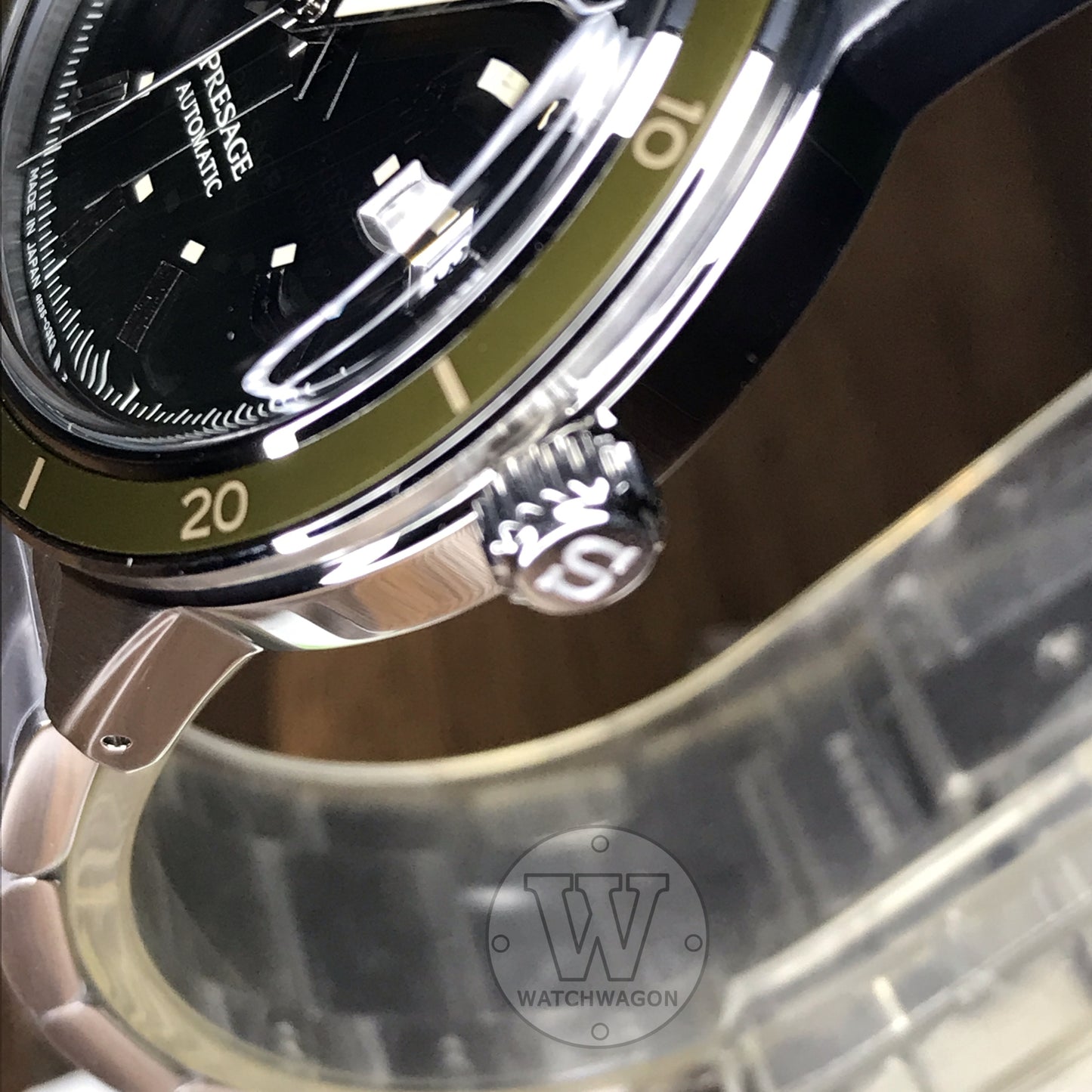 Seiko Presage SRPG07J1 Made in Japan Automatic Gents Dress Watch Dark Green Dial Stainless Steel Bracelet SRPG07J SRPG07