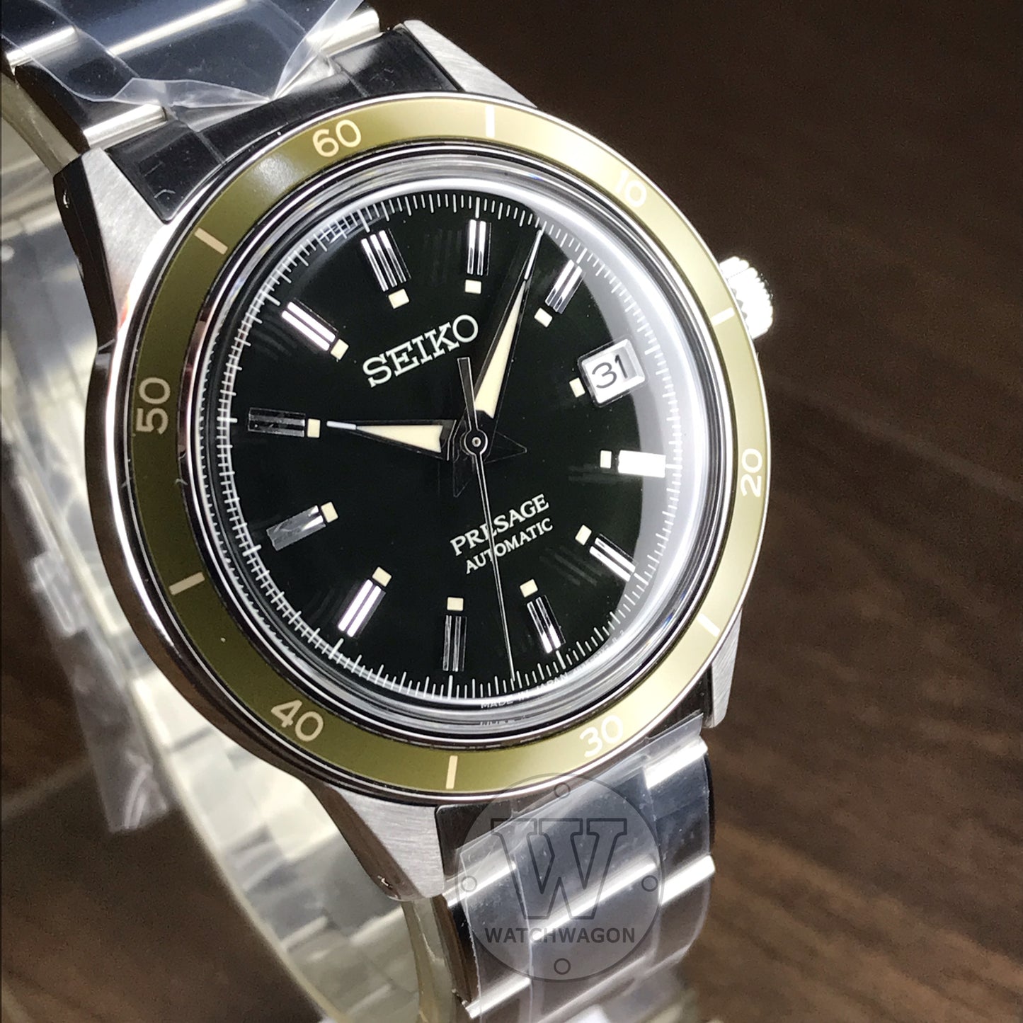 Seiko Presage SRPG07J1 Made in Japan Automatic Gents Dress Watch Dark Green Dial Stainless Steel Bracelet SRPG07J SRPG07