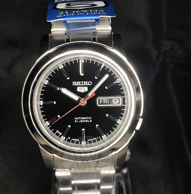Seiko 5 Sports SNKE53J1 Made in Japan Black Dial Automatic Gents Watch Stainless Steel Bracelet Case Width 38.5 mm