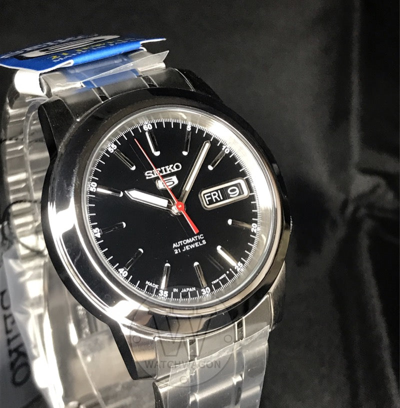 Seiko 5 Sports SNKE53J1 Made in Japan Black Dial Automatic Gents Watch Stainless Steel Bracelet Case Width 38.5 mm
