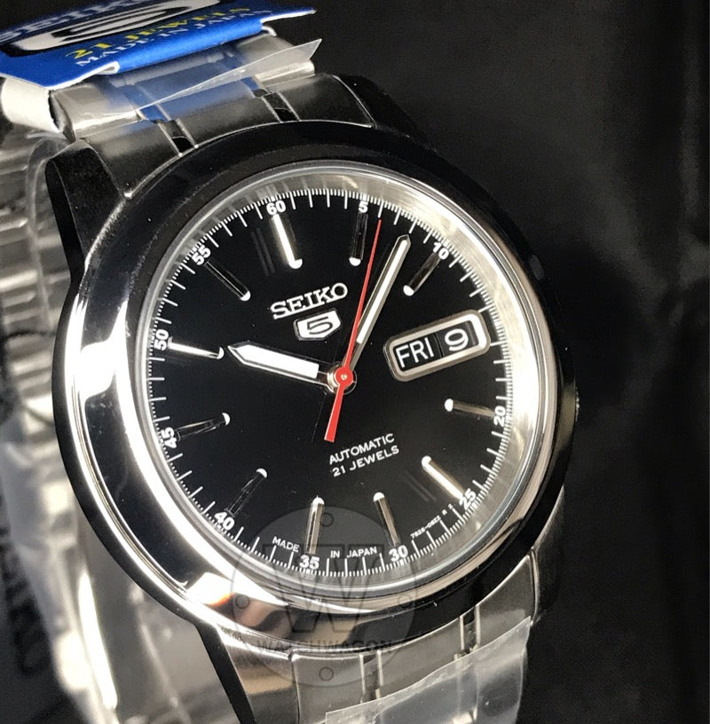 Seiko 5 Sports SNKE53J1 Made in Japan Black Dial Automatic Gents Watch Stainless Steel Bracelet Case Width 38.5 mm