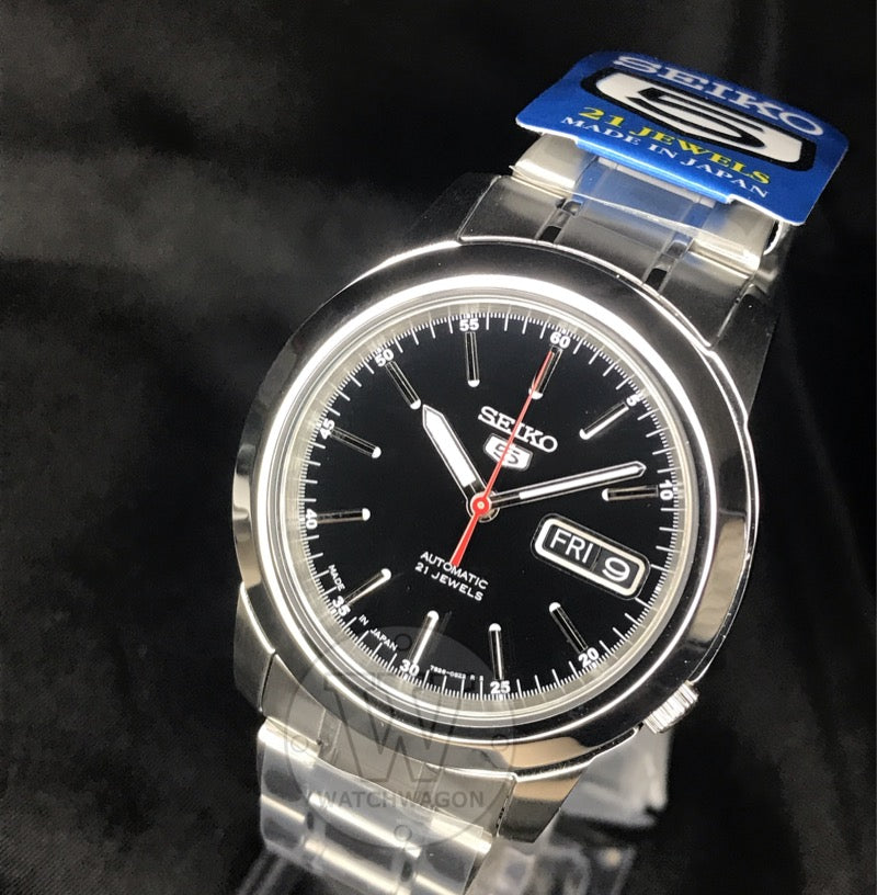 Seiko 5 Sports SNKE53J1 Made in Japan Black Dial Automatic Gents Watch Stainless Steel Bracelet Case Width 38.5 mm