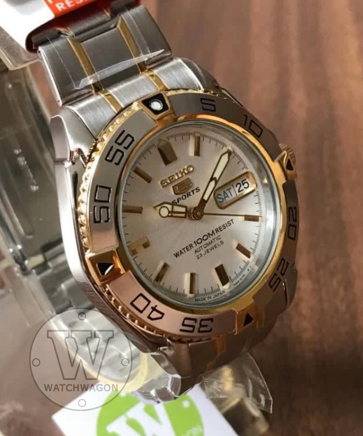 Seiko 5 Sports SNZB24J1 Made in Japan Automatic Gents Half Gold Tone Watch SNZB24J SNZB24