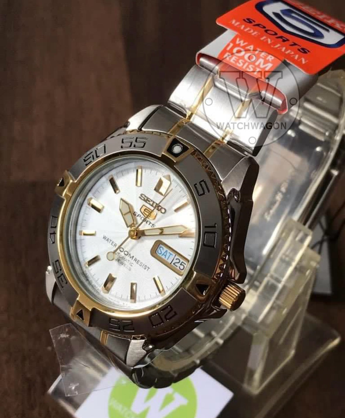 Seiko 5 Sports SNZB24J1 Made in Japan Automatic Gents Half Gold Tone Watch SNZB24J SNZB24