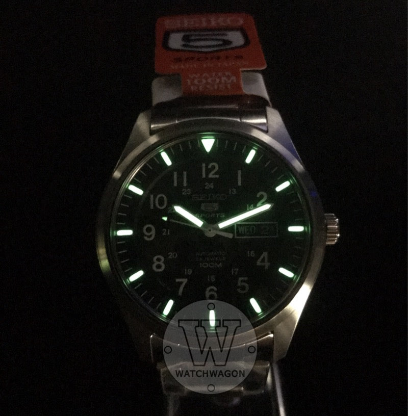 Seiko SNZG13J1 Japan Made Automatic Military Field Watch Steel Bracelet Case width 42mm snzg13