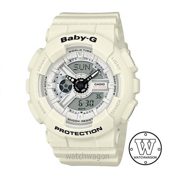 Casio Baby-G BA-110PP-7A Creamy White Resin Band Ladies Watch BA-110 BA110