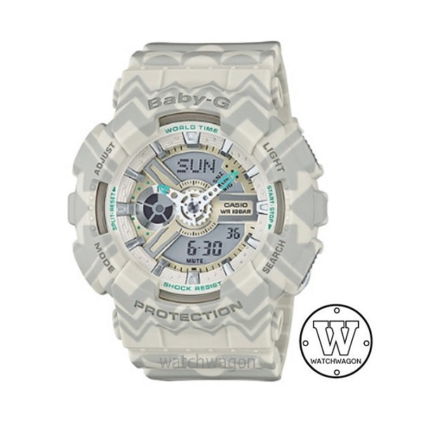 Casio Baby-G BA-110TP-8A Analog Digital Ladies Watch Grey Resin Band BA-110 BA110