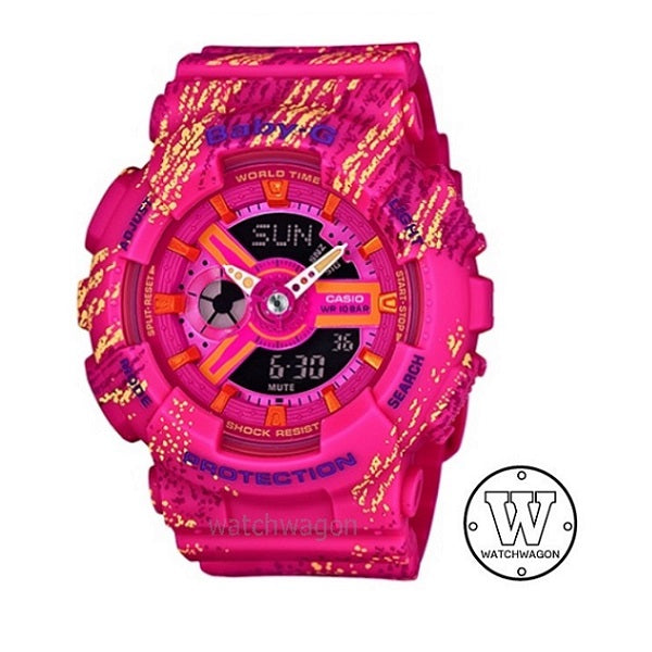 Casio Baby-G BA-110TX-4A Pink Resin Band Ladies Watch BA-110 BA110 BA-110TX