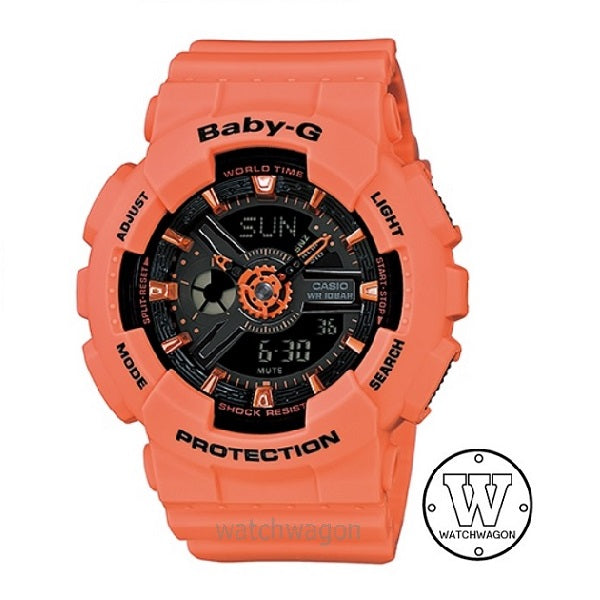 Casio Baby-G BA-111-4A2 Analog Digital Peach Resin Band Ladies watch ba111 ba-110 ba-111 ba-112