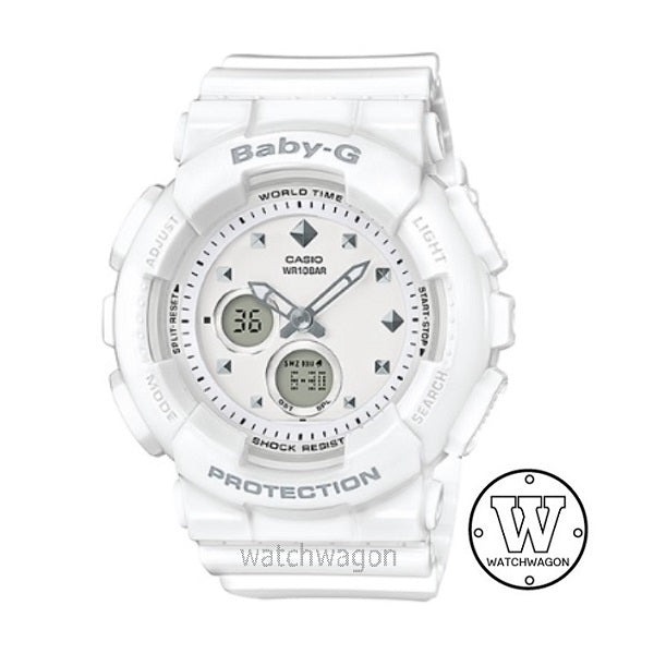 Casio Baby-G BA-125-7A White Resin Band Ladies Watch BA-125 BA125
