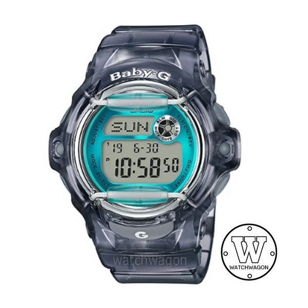 Casio Baby-G BG-169U-8B Translucent Grey Digital Ladies / Kids Watch LED Super Illuminator Backlight bg-169