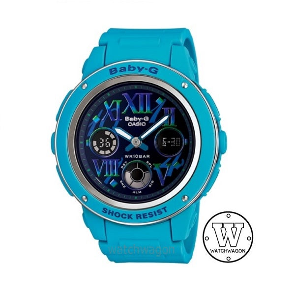 Casio Baby-G BGA-150GR-2B Blue Resin Band Analog Digital Ladies Watch BGA-150 bga150