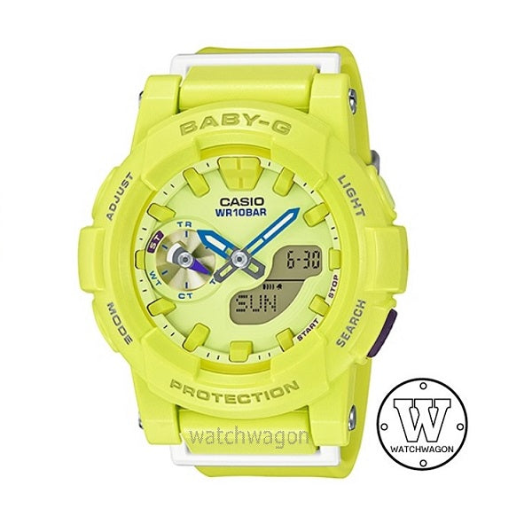 Casio Baby-G BGA-185-9A Yellow Resin Band Analog Digital Ladies Watch