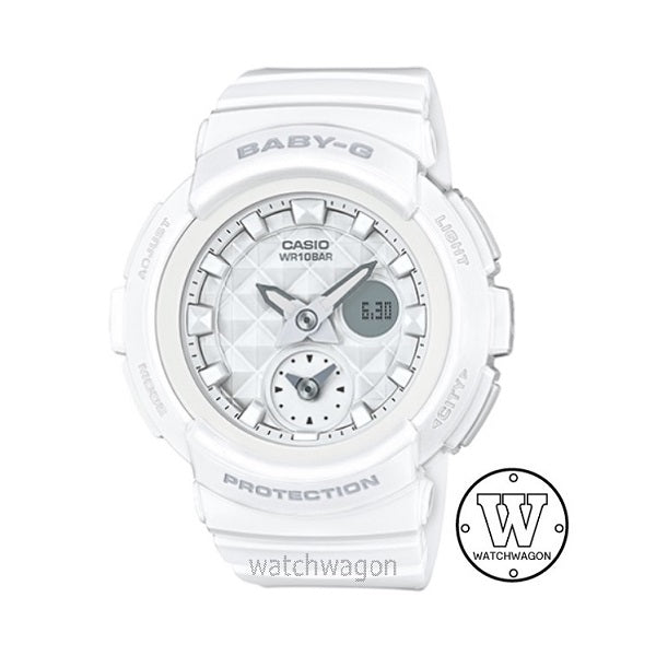 Casio Baby-G BGA-195-7A White Resin Band Analog Digital Ladies Watch BGA-195 BGA195
