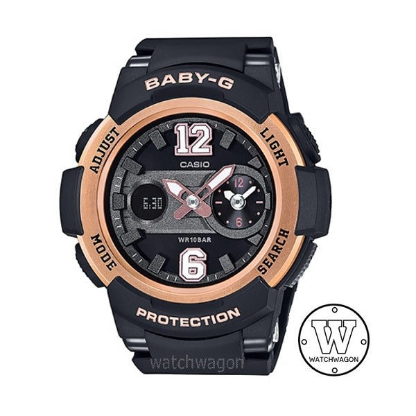Casio Baby-G BGA-210-1B Black & Gold Analog Digital Ladies Watch