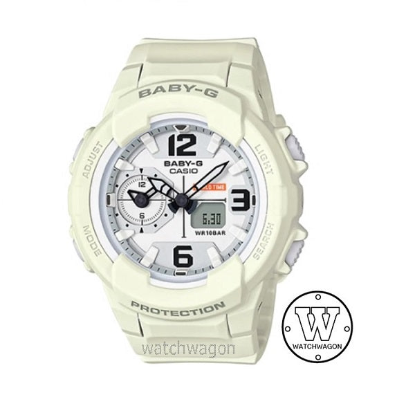 Casio Baby-G BGA-230-7B2 Cream Beige Resin Band Analog Digital Ladies Watch