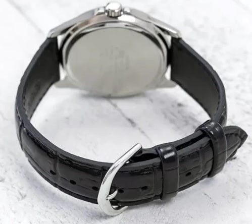 Casio MTP-1370L-1A Black Dial Day Date Leather Band Gents Quartz Watch Case Width 39.2mm mtp-1370L-1AV mtp