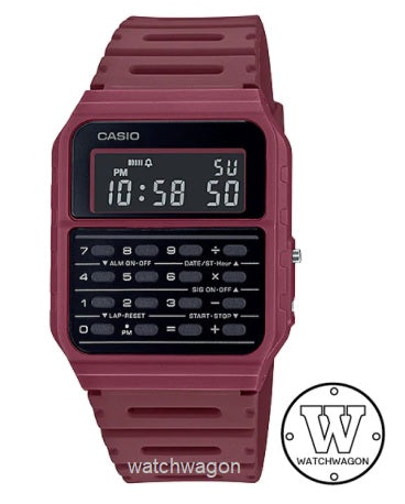 Casio CA-53WF-4B Calculator Digital Unisex Watch Red Resin Band ca-53 ca53