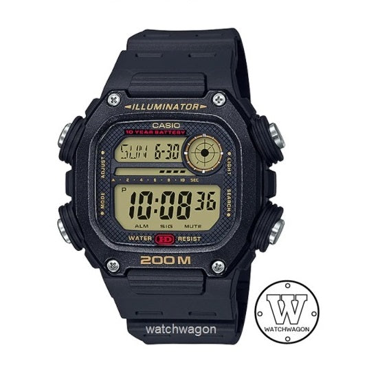 Casio DW-291H-9A Standard Digital Black Resin Band Grey Dial Watch DW291H-9A DW-291