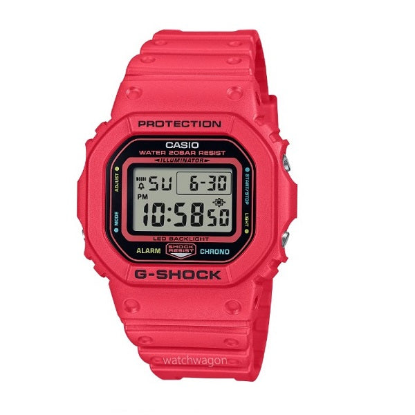 Casio G-Shock DW-5600EP-4 Athletes Vivid Color Red Resin Band Digital Watch
