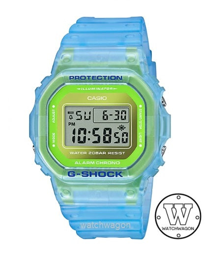 Casio G-Shock DW-5600LS-2 Digital Semi-Transparent Blue Resin Band Mens' Sports Watch DW-5600 DW5600 DW-5600LS-2DR