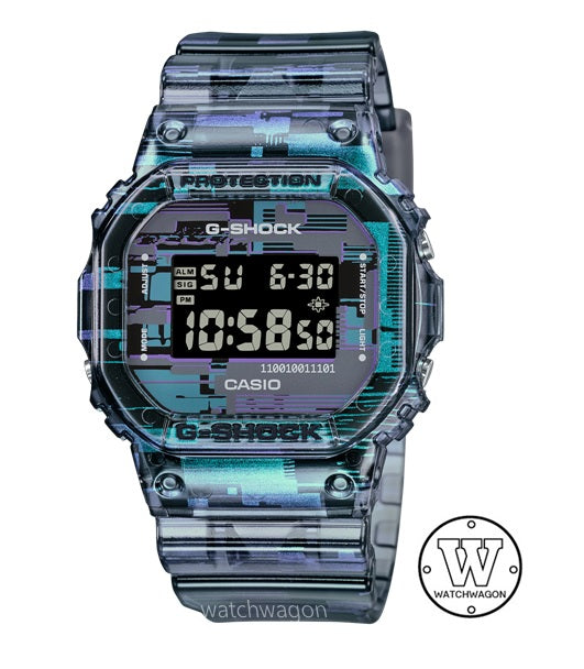 Casio G-Shock DW-5600NN-1 Digital Glitch Pattern Series Translucent Resin Band Digital unisex watch dw-5600 dw5600