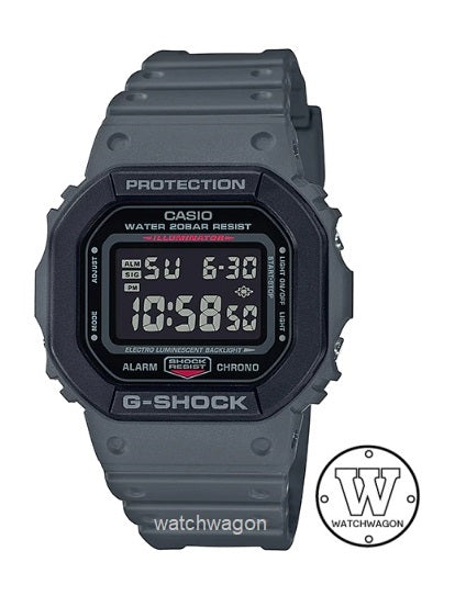 Casio G-Shock DW-5610SU-8 Digital Grey Resin Band Mens' Sports Watch Special Bi-Color Bezel DW-5610 DW-5600 DW5610