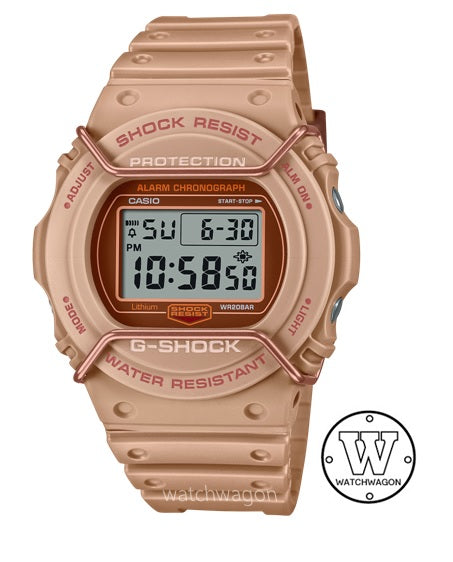 Casio G-Shock DW-5700PT-5 Tone-On-Tone Series with Metal Face Protector Brown Resin Band Digital Watch dw5700 dw-5700