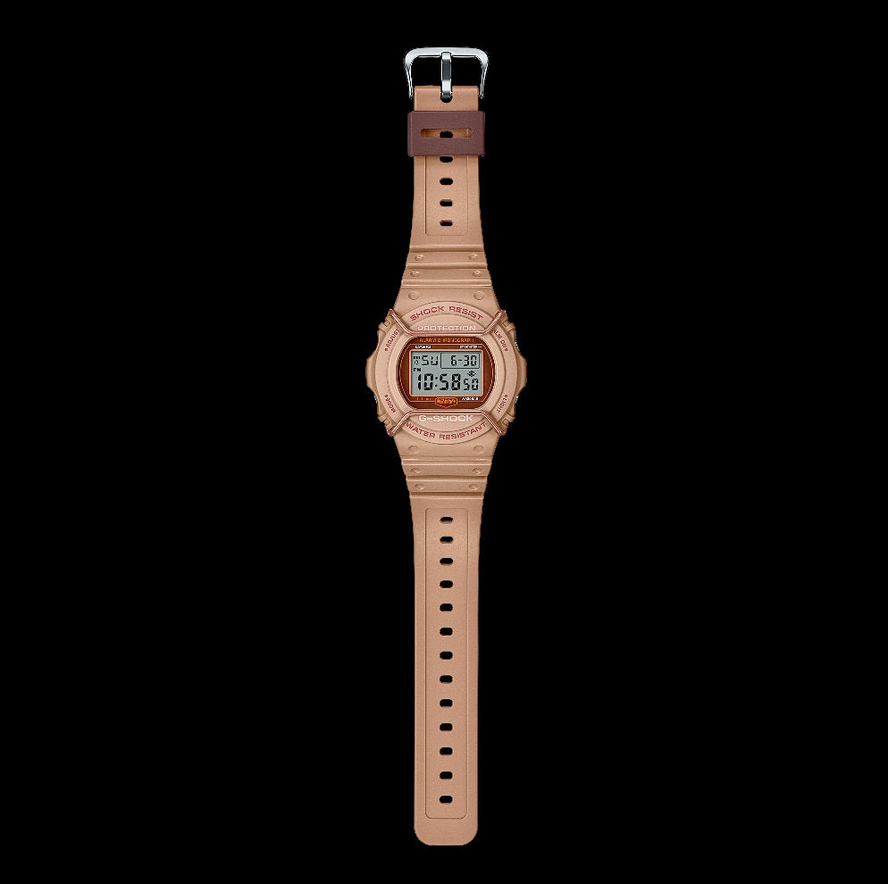 Casio G-Shock DW-5700PT-5 Tone-On-Tone Series with Metal Face Protector Brown Resin Band Digital Watch dw5700 dw-5700