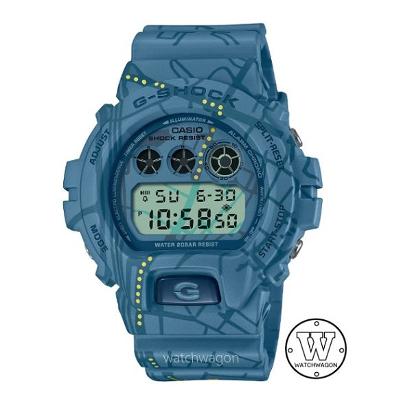 Casio G-Shock DW-6900SBY-2 Retro 90s Street Culture Treasure Hunt Series Blue Resin Band Digital Unisex Watch dw-6900