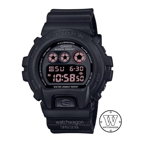 Casio G-Shock DW-6900UMS-1 Military Black Resin Band White LED Backlight Unisex Sports Watch dw-6900 dw6900