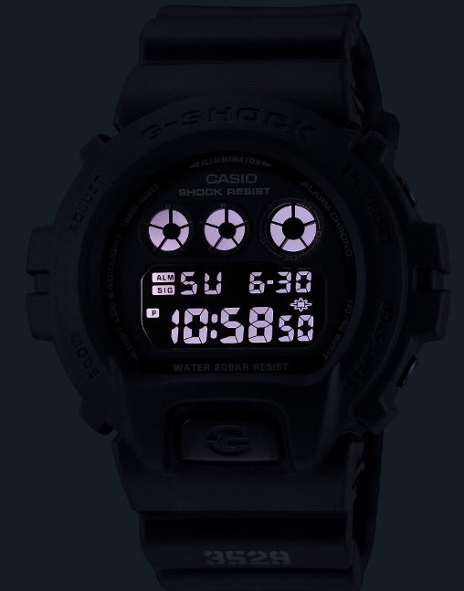 Casio G-Shock DW-6900UMS-1 Military Black Resin Band White LED Backlight Unisex Sports Watch dw-6900 dw6900