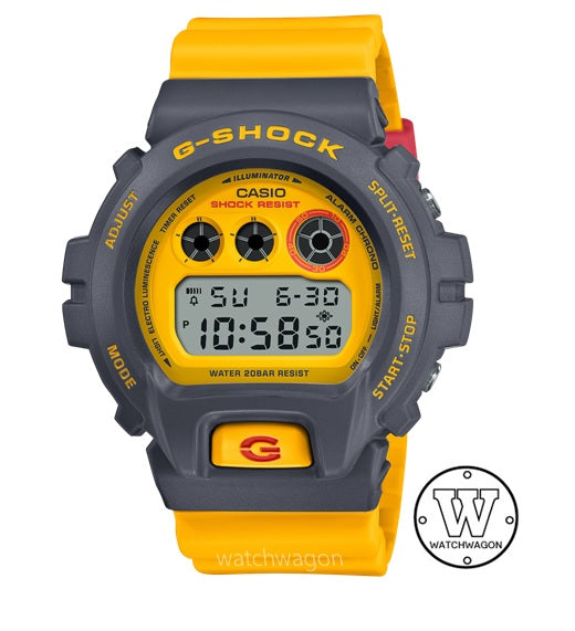 Casio G-Shock DW-6900Y-9 Retro '90s Inspired Yellow with Grey Bezel Digital Sports Watch Resin Band dw-6900 dw6900