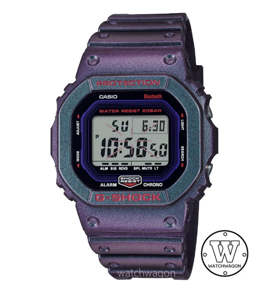 Casio G-Shock DW-B5600AH-6 Purple Band Bluetooth Mobile Link Digital Unisex Sports Watch