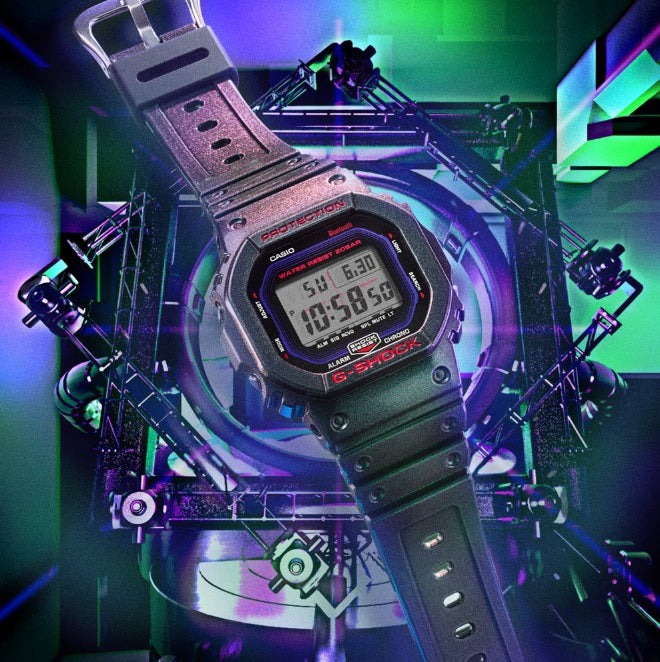 Casio G-Shock DW-B5600AH-6 Purple Band Bluetooth Mobile Link Digital Unisex Sports Watch