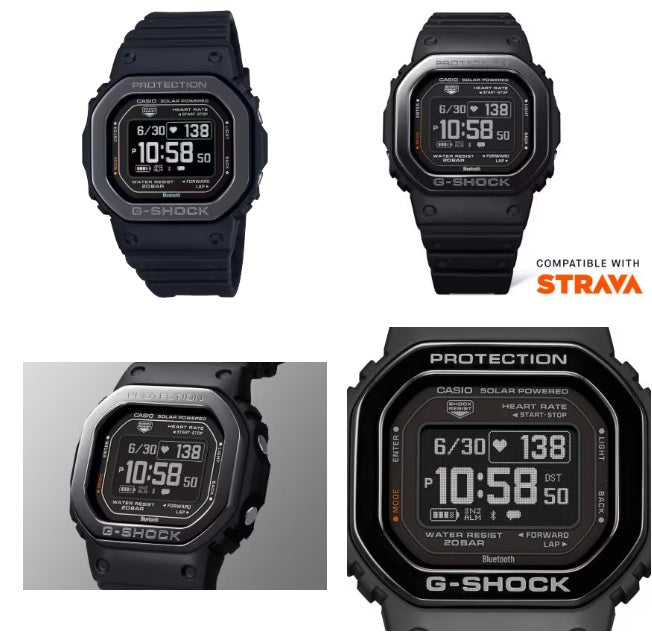 Casio G-Shock DW-H5600MB-1 Black Band & Bezel Bluetooth Heart Rate Mobile Link Tough Solar Unisex Sports Watch