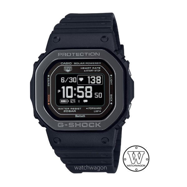 Casio G-Shock DW-H5600MB-1 Black Band & Bezel Bluetooth Heart Rate Mobile Link Tough Solar Unisex Sports Watch