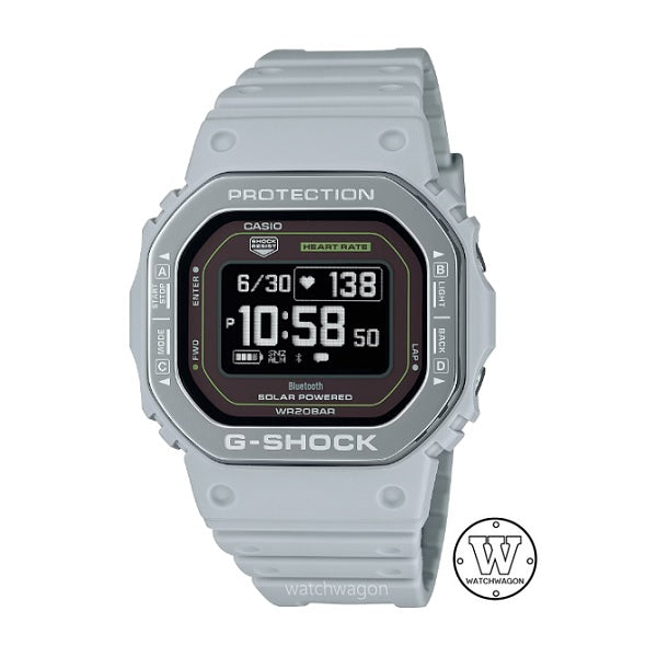 Casio G-Shock DW-H5600MB-8A9 Grey Resin Band & Metal Bezel Bluetooth Heart Rate Mobile Link Tough Solar Unisex Sports Watch
