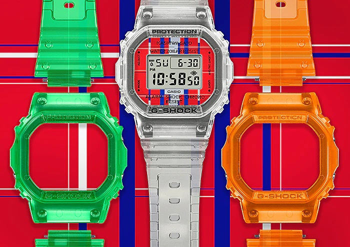 Casio G-Shock DWE-5600KS-7 Limited Edition KASHIWA SATO LINES Collaboration Translucent Resin Band Box Set with Extra Band and Bezel
