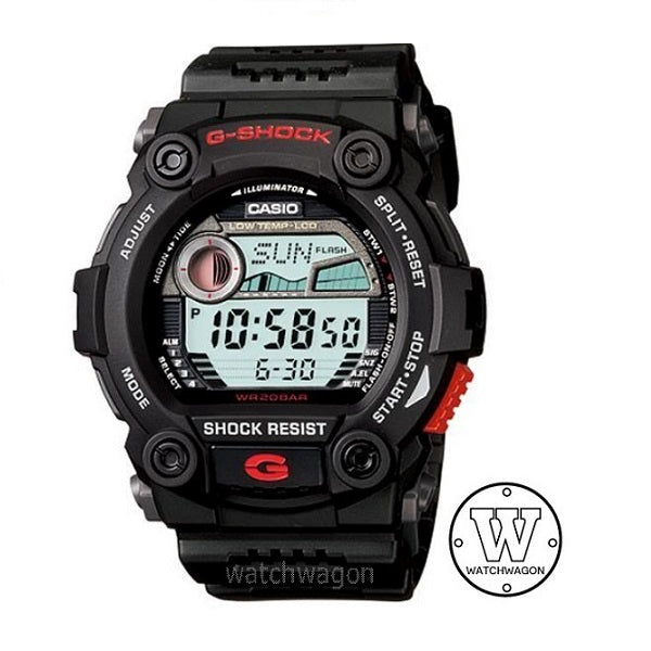 Casio G-Shock G-7900-1 G-Rescue Digital Black Resin Band Moon Phase Tide Graph Gents Watch